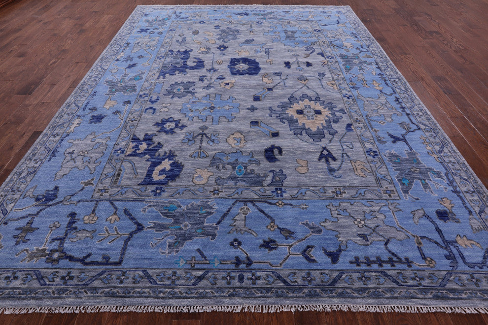 9' 0" X 11' 10" Turkish Oushak Hand-Knotted Wool Rug - Q15841