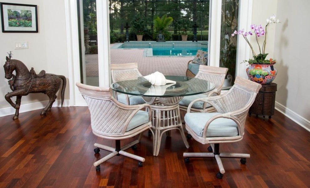 48" Bermuda Round Table Base, Rustic Driftwood Finish