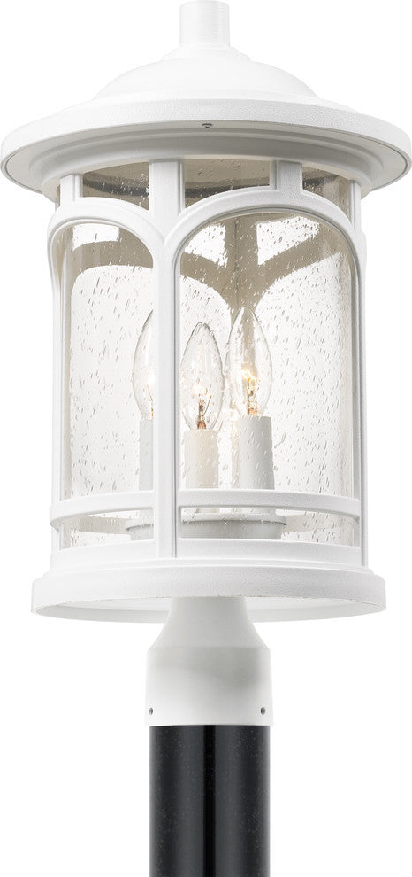 Quoizel MBH9011W Three Light Outdoor Post Lantern Marblehead White Lustre
