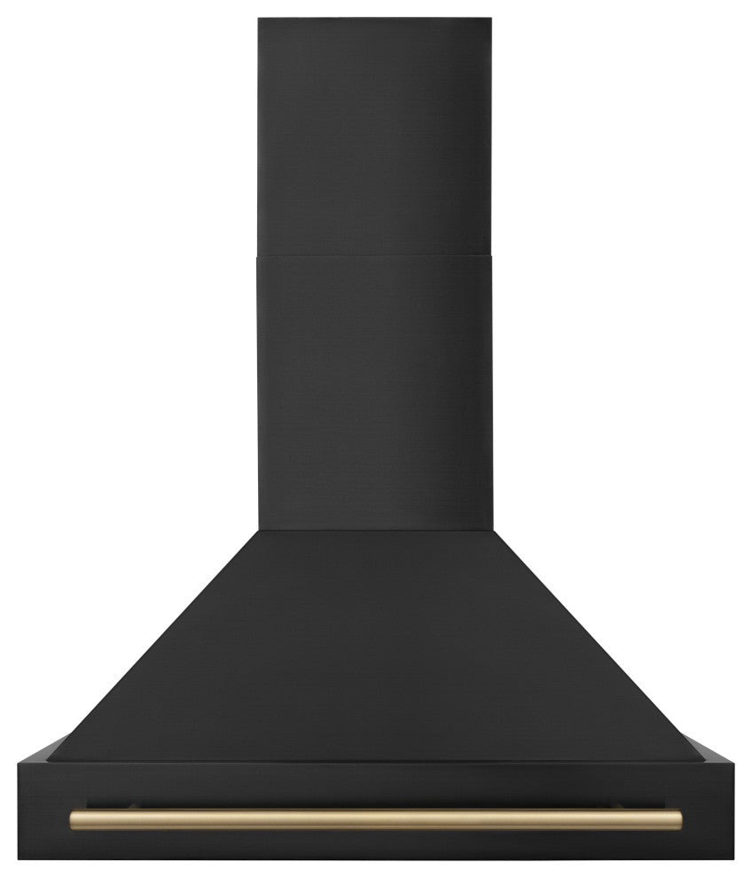 ZLINE 36" Black Stainless Range Hood with Champagne Bronze (BS655-36-CB)