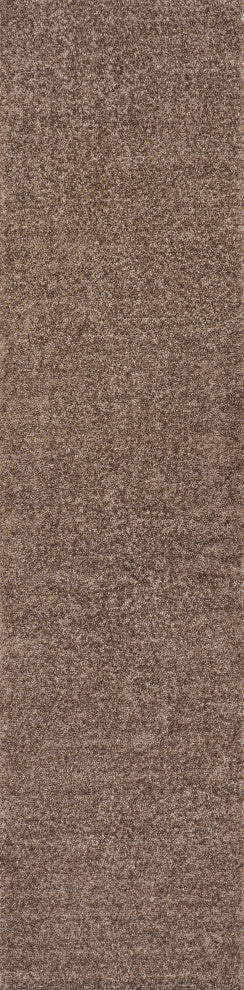 Haze Solid Low-Pile Brown 2 ft. x 12 ft. Runner Rug