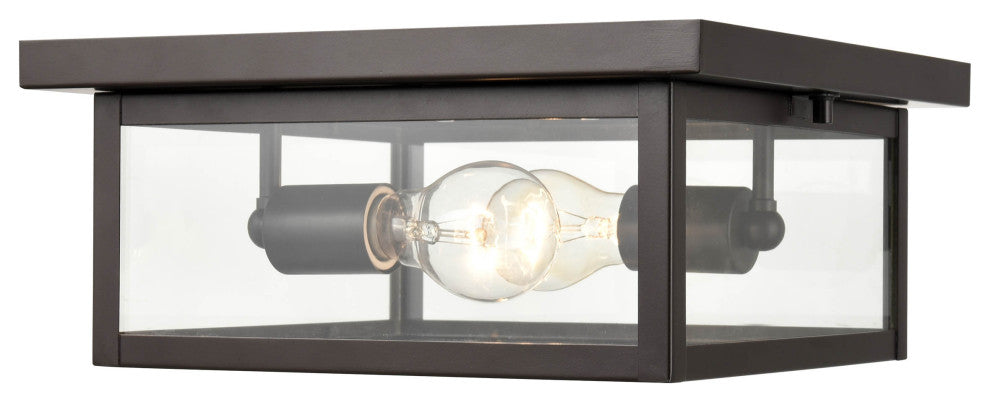 2 Light 12 in. Powder Coat Bronze Outdoor