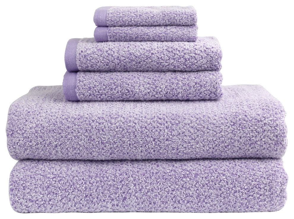 Everplush Diamond Jacquard Bath Sheet Towel Set, 6 Pieces, Lavender