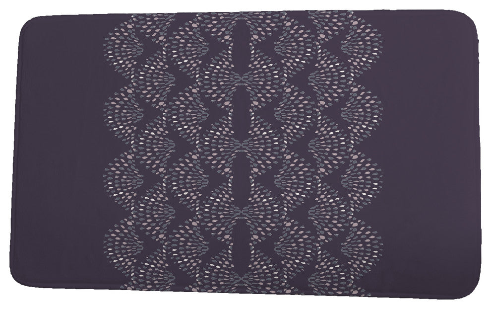 Fickle Florals Dotted Focus Geometric Print Bath Mat, Purple, 17"x24"