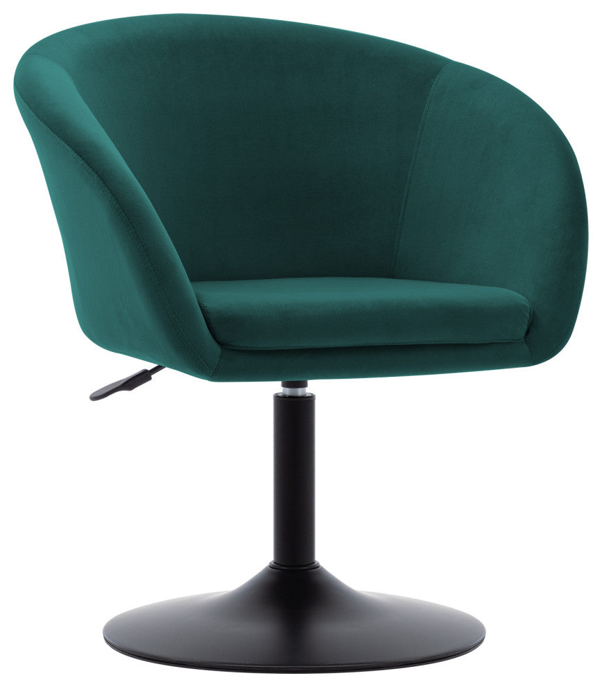 Minimalist Swivel Barrel Chair, Atrovirens-Velvet