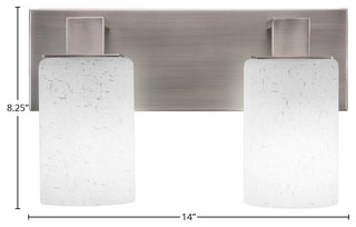 Apollo 2-Light Bath Bar, Graphite/White Muslin