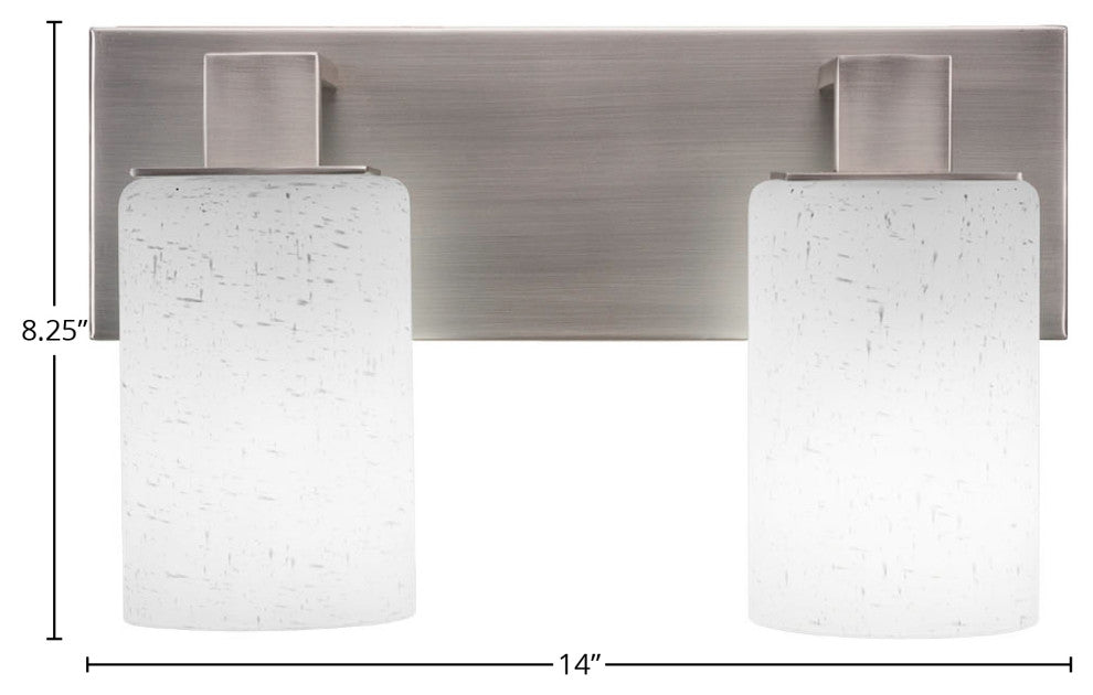 Apollo 2-Light Bath Bar, Graphite/White Muslin