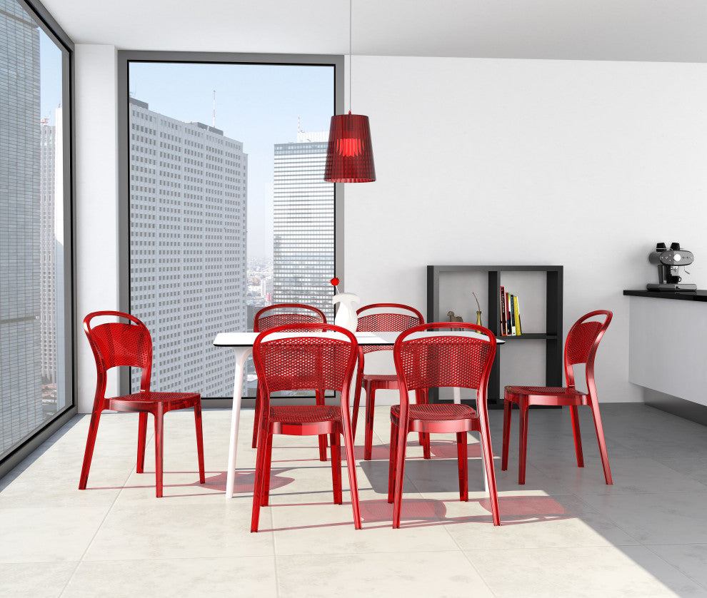 Compamia Bee Dining Chairs, Set of 2, Transparent Red