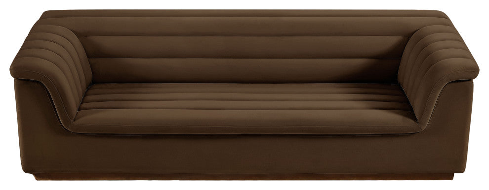 Cascade Upholstered Set, Brown, Velvet, Sofa