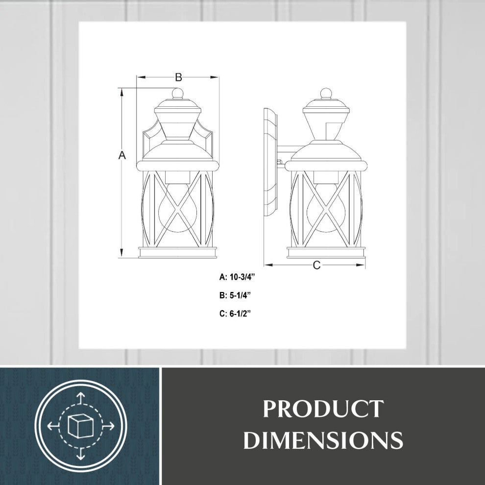 Henderson 1 Light Black Motion Sensor Dusk to Dawn Outdoor Wall Lantern