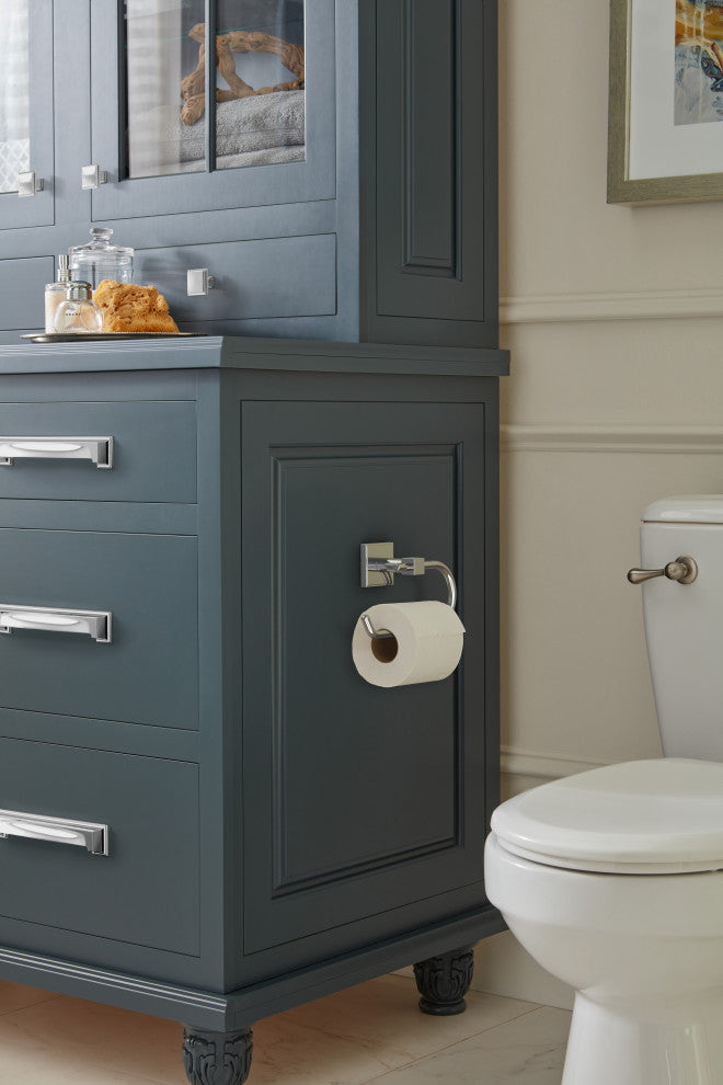 Amerock Appoint Traditional Single Post Toilet Paper Holder, Chrome