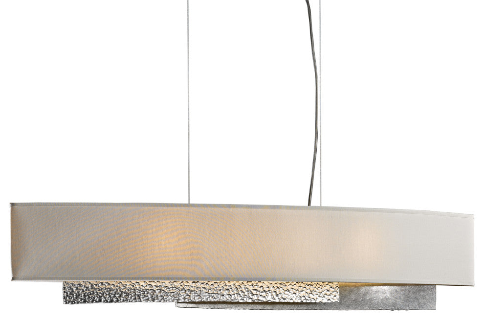 Oceanus Pendant, Sterling Finish, Flax Shade, Standard Overall Height