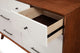 Flynn Mid Century Modern 7 Drawer Dresser, Acorn/White