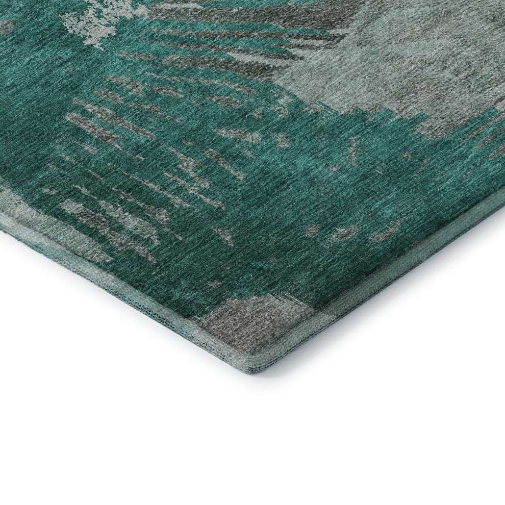 Premium Machine Washable Mayfield AMF645 Teal 2'6" x 3'10" Rug