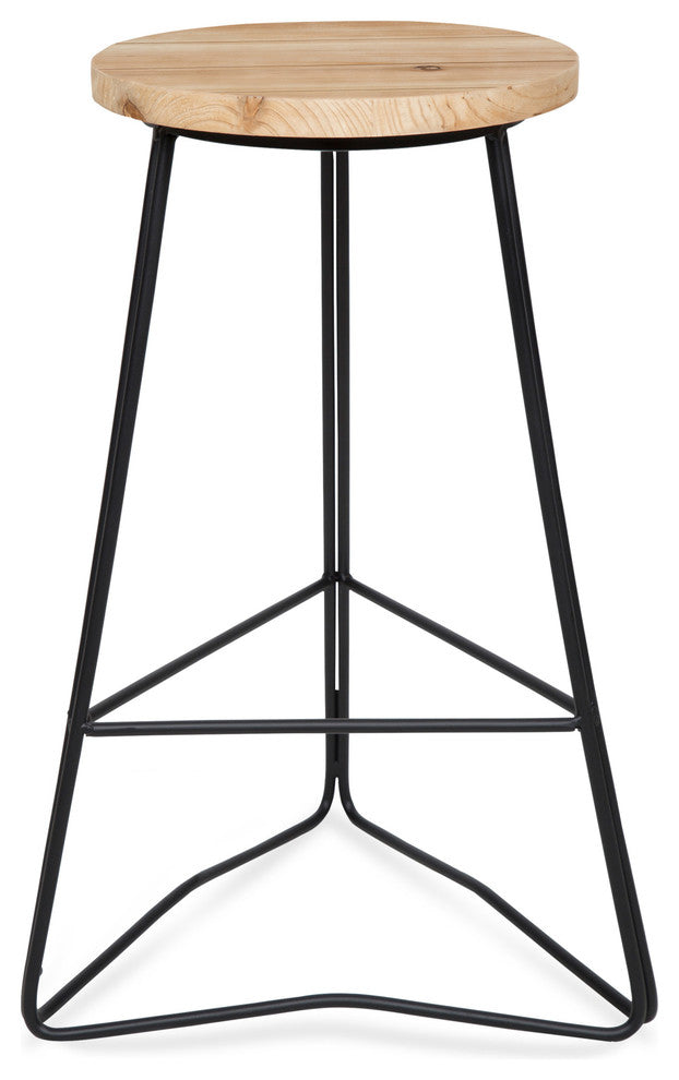 Godwin Counter Height Bar Stool, Natural/Black 14.5x14.5x25
