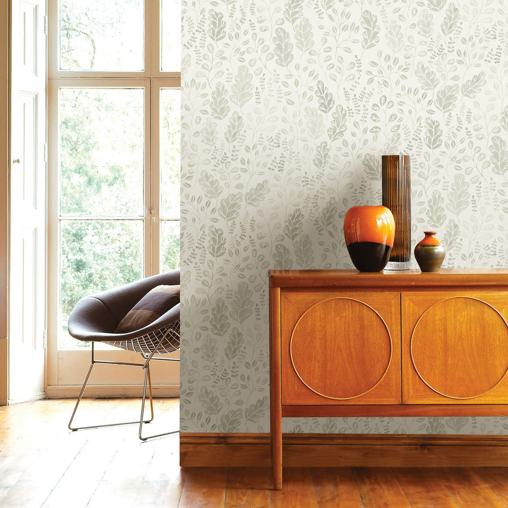 Isha Beige Leaf Wallpaper Bolt