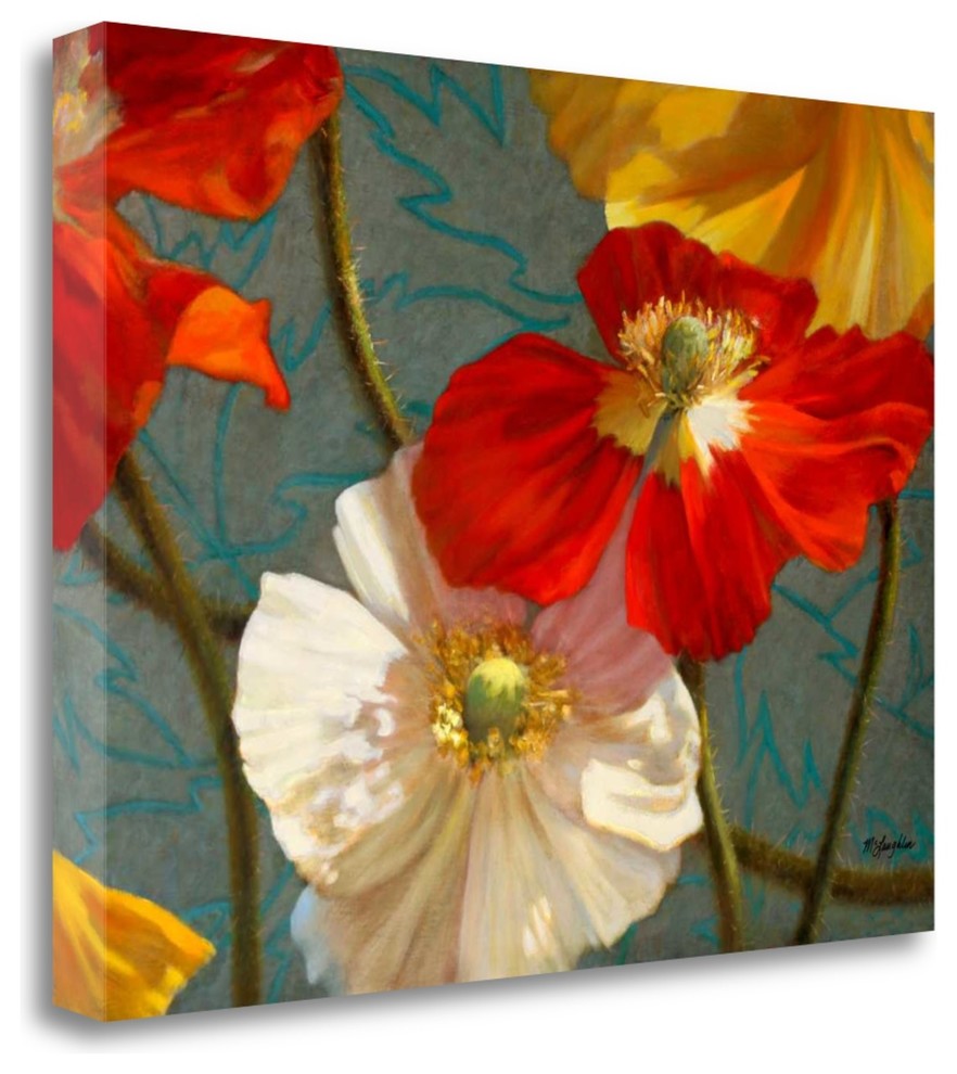 "Poppycock" By Jan Mclaughlin,Ready to Hang Giclee Print on Gallery Wrap Canvas
