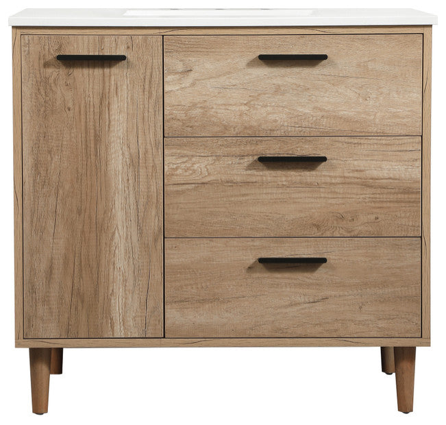 Bailey 22" Modern Natural Oak-Light Bathroom Vanity