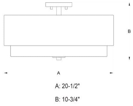 Burnaby 20.5-in Semi Flush Ceiling Light Matte Brass