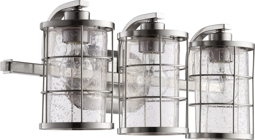 Quorum Lighting Ellis Transitional Vanity, Satin Nickel