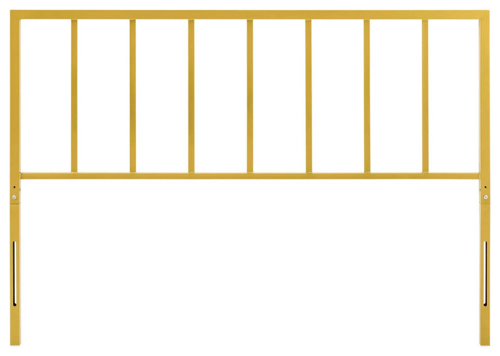 Headboard, Queen Size, Metal Steel, Gold, Modern Contemporary, Bedroom Master