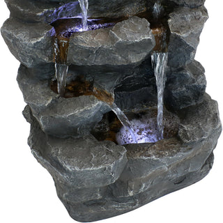Sunnydaze Grotto Falls Water Fountain With LED Lights, 24"