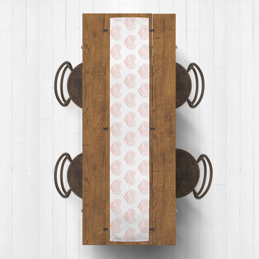 Tiny Pink Hearts 16x90 Cotton Table Runner