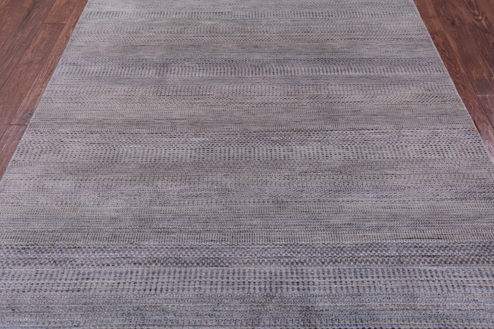 6' 2" X 8' 11" Wool and Silk Handmade Savannah Grass Rug Q11924