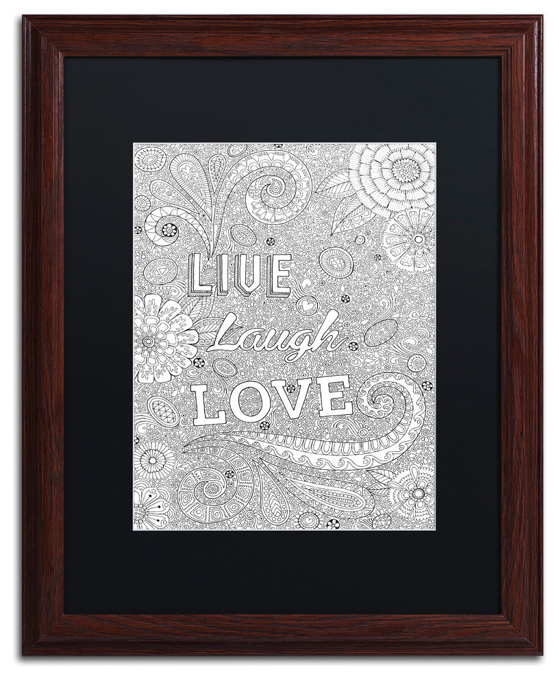 Hello Angel 'Live Laugh Love', Wood Frame, Black Mat, 20x16