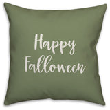 Happy Falloween in Green 18x18 Throw Pillow