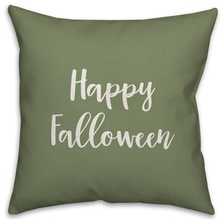 Happy Falloween in Green 18x18 Throw Pillow