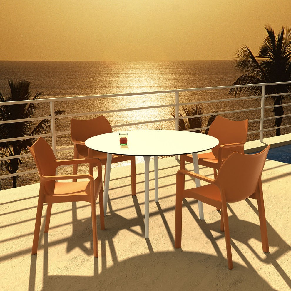 Compamia Diva Outdoor Dining Armchair, Set of 2, Orange