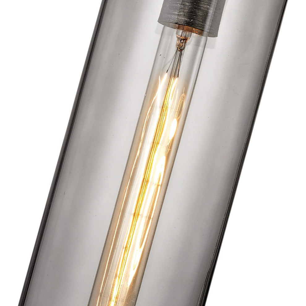 Union Square Light Linear Pendant, Graphite, Smoke Glass