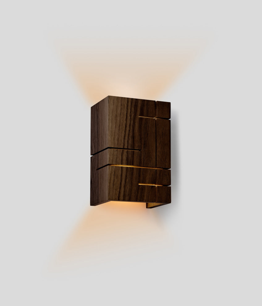 Claudo - LED Wall Sconce, Wood: Dark Stained Walnut