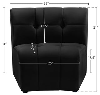 Limitless Velvet Upholstered 1-Piece Modular Chair, Black