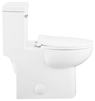 Classe One-Piece Toilet with Front Flush Handle 1.28 GPF, Glossy White