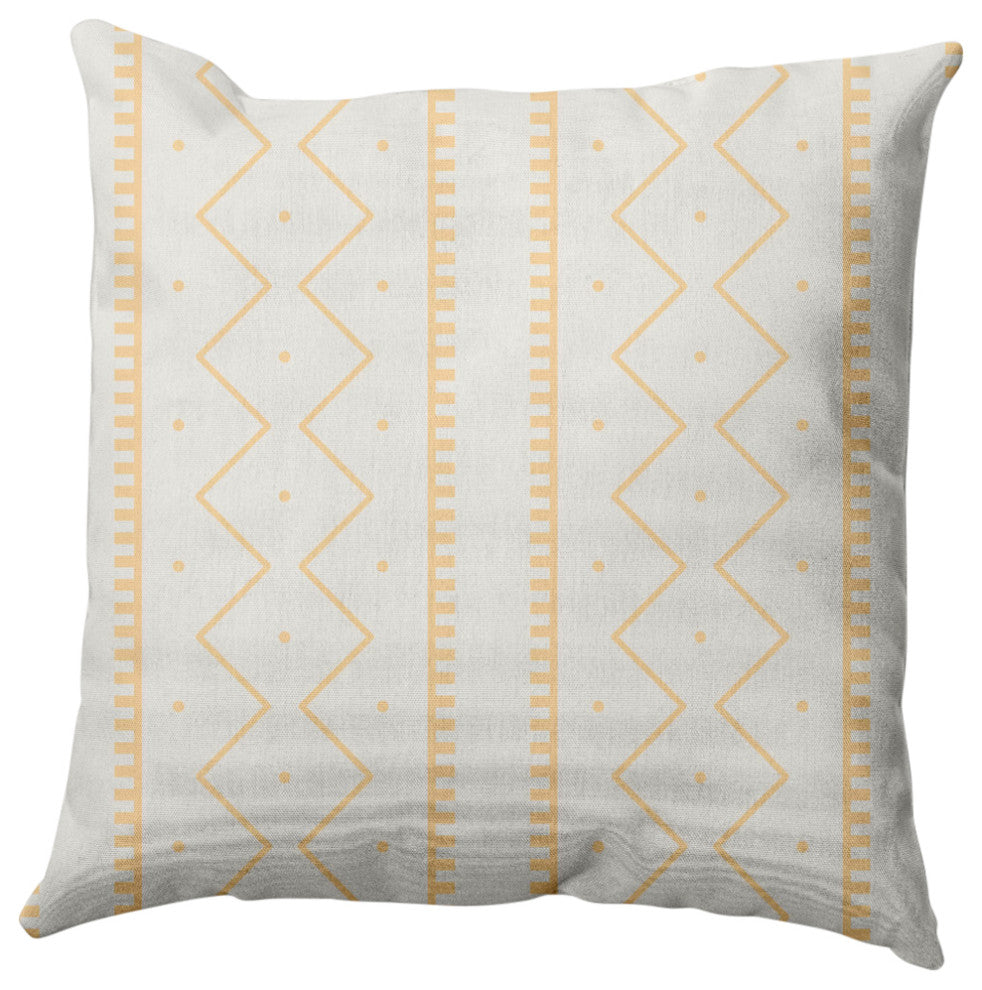 Mudcloth Decorative Throw Pillow, Corn Yellow, 18"x18"