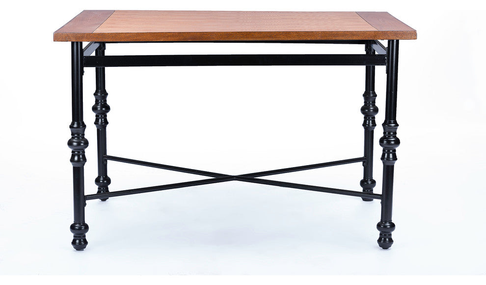 Broxburn Light Brown Wood And Metal Dining Table