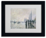 'The Thames Below Westminster' Matted Framed Canvas Art by Claude Monet