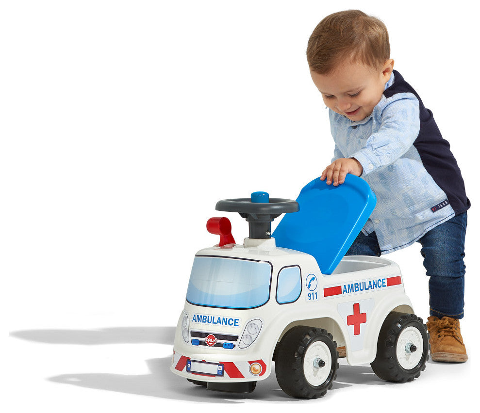 Ambulance Vehicle With Opening Seat And Steering Wheel, Ride-On And Push-Along