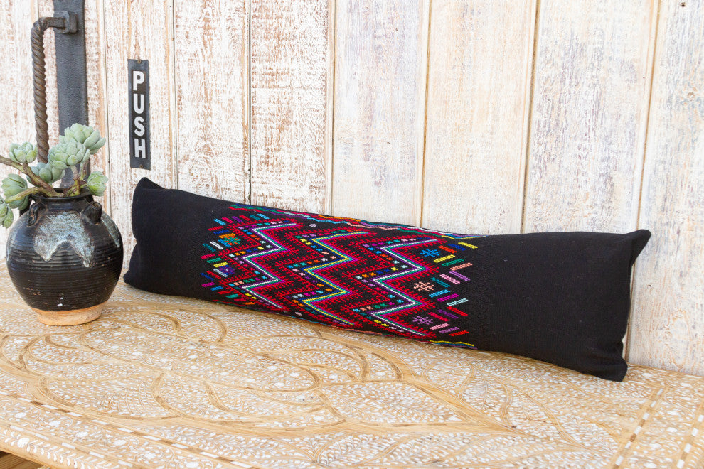 Long Vintage Mayan Brocade Zyanya Pillow