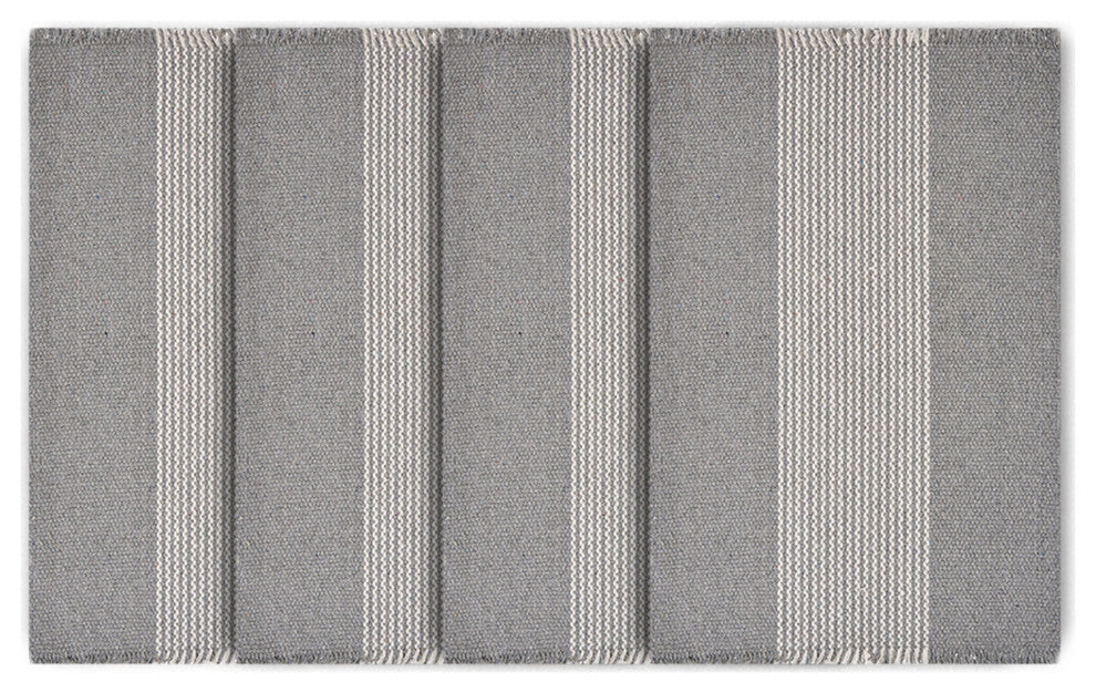 Bold Striped Place Mat, Gray/White