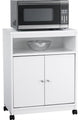 Ameriwood Home 24" Open Microwave Cart in White Stipple