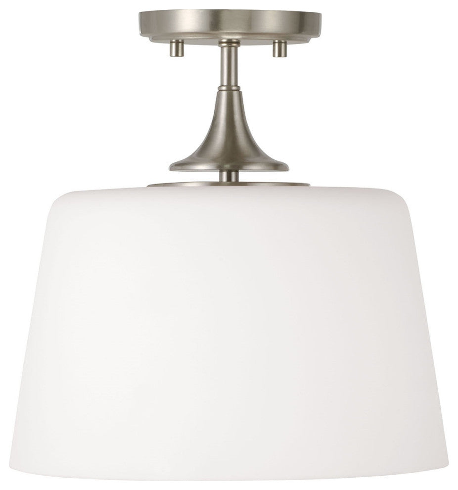 HomePlace Lighting Presley 1-Light Semi-Flush 248911BN Brushed Nickel