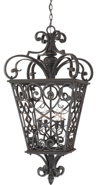 Quoizel FQ1920MK01 Four Light Outdoor Hanging Lantern Fort Quinn Marcado Black