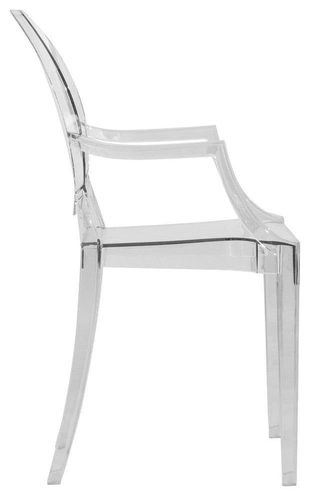 LeisureMod Carroll Modern Acrylic Dining Side Chair, Set of 2, Clear
