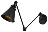 1 Light Black Swing Arm Wall Sconce