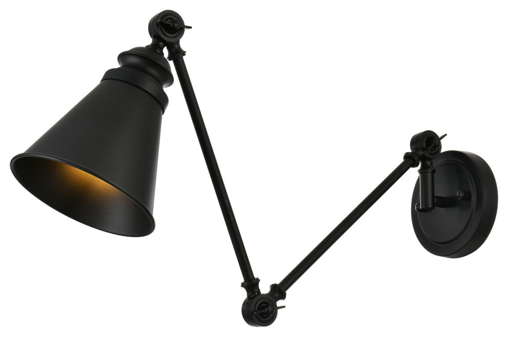 1 Light Black Swing Arm Wall Sconce