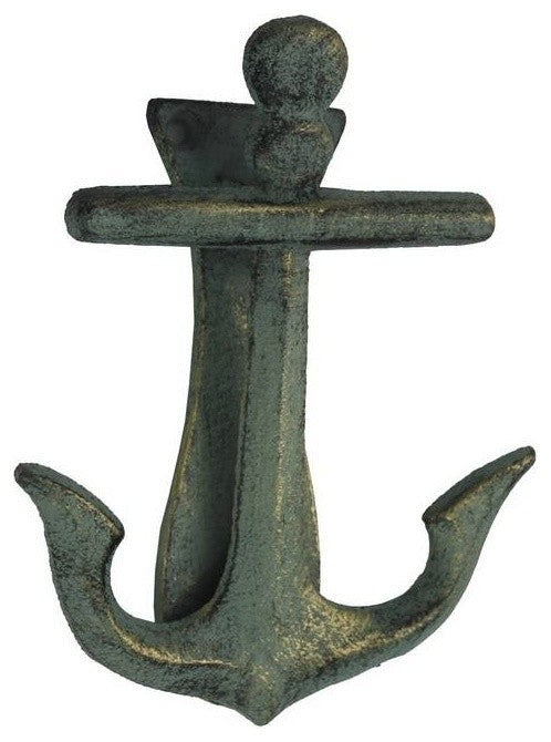 Cast Iron Decorative Anchor Door Knocker, Antique Bronze, 6"