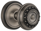 Double Classic Rosette With Meadows Knob, Antique Brass, Antique Pewter